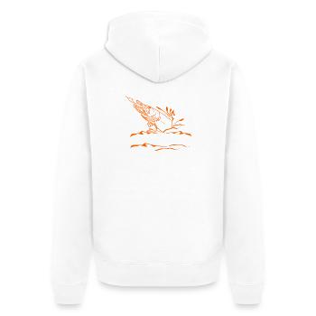 Fische_angeln_002_pike_fishing - Unisex Premium Bio Zip Hoodie - Weiß - Hinten - Thijin (182cm)