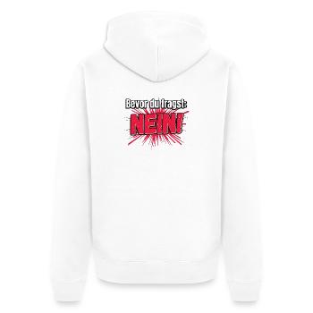 Bevor Du fragst Nein Humor Nope No - Unisex Premium Bio Zip Hoodie - Weiß - Hinten - Thijin (182cm)