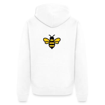 Pop Point Bee in Honey Style - Unisex Premium Organic Zip Hoodie - white - Back - Thijin (182cm)