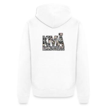 Die Steine sind interessiert an - Unisex Premium Bio Zip Hoodie - Weiß - Hinten - Thijin (182cm)