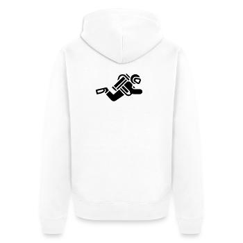 tauchen - Unisex Premium Bio Zip Hoodie - Weiß - Hinten - Thijin (182cm)