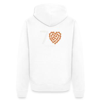 70 Years Bike Still Riding Birthday Gift - Unisex Premium Organic Zip Hoodie - white - Back - Thijin (182cm)