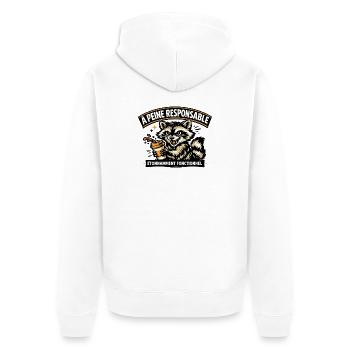 Raton Laveur Café Fonctionnel - Veste à capuche bio Premium Unisexe - blanc - Dos - Thijin (182cm)
