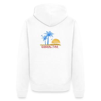 Geschenk für Gibraltar - Unisex Premium Bio Zip Hoodie - Weiß - Hinten - Thijin (182cm)
