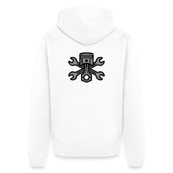 Logo de clé à vis à piston - Veste à capuche bio Premium Unisexe - blanc - Dos - Thijin (182cm)