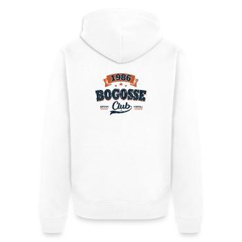 40 Jahre Herrengeschenk 1986 – Bogosse Club - Unisex Premium Bio Zip Hoodie - Weiß - Hinten - Thijin (182cm)