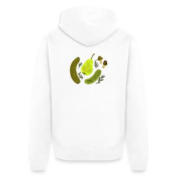 Collage de nature morte de fruits de jardin - Veste à capuche bio Premium Unisexe - blanc - Dos - Thijin (182cm)