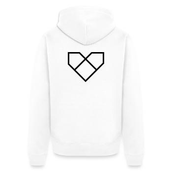 Printstream Herz - Unisex Premium Bio Zip Hoodie - Weiß - Hinten - Thijin (182cm)