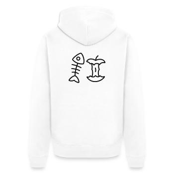 Symbol der Lebensmittelabfälle-Linie - Unisex Premium Bio Zip Hoodie - Weiß - Hinten - Thijin (182cm)