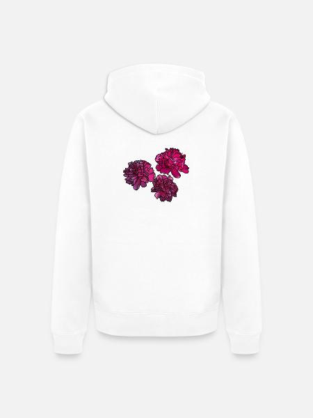 Pfingstrosen - Unisex Premium Bio Zip Hoodie - Weiß