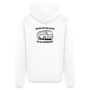 Der Bus Mit Den Leuten Die Das Interessiert - Unisex Premium Bio Zip Hoodie - Weiß - Hinten - Thijin (182cm)