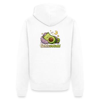 Schlavocado Schlaf-Träumerei - Unisex Premium Bio Zip Hoodie - Weiß - Hinten - Thijin (182cm)