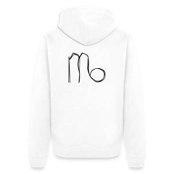 Sternzeichen Jungfrau handgezeichnet - Unisex Premium Bio Zip Hoodie - Weiß - Hinten - Thijin (182cm)