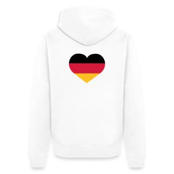 Deutschland Herz | Herz | Heart - Veste à capuche bio Premium Unisexe - blanc - Dos - Thijin (182cm)