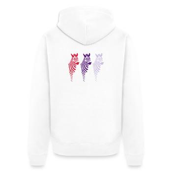 three zebras (b) - Veste à capuche bio Premium Unisexe - blanc - Dos - Thijin (182cm)