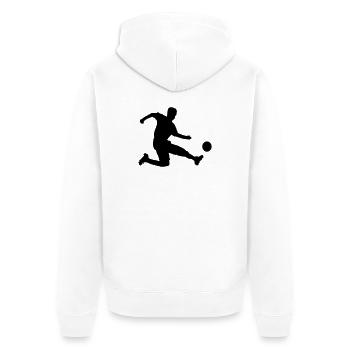 Soccer player - Unisex Premium Organic Zip Hoodie - white - Back - Thijin (182cm)