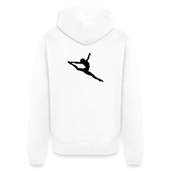 Jumping girl - Unisex Premium Bio Zip Hoodie - Weiß - Hinten - Thijin (182cm)