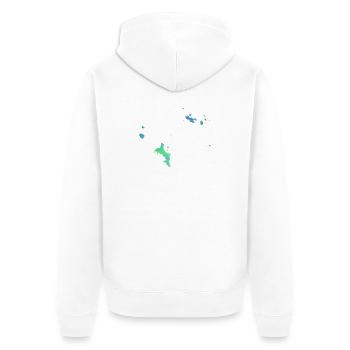 Seychelles - Unisex Premium Bio Zip Hoodie - Weiß - Hinten - Thijin (182cm)
