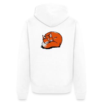 Ein schlafender Fuchs - Unisex Premium Bio Zip Hoodie - Weiß - Hinten - Thijin (182cm)
