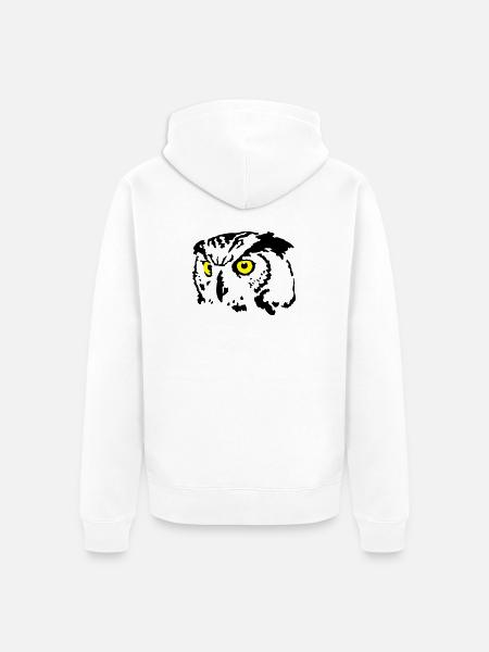 chouette - Veste à capuche bio Premium Unisexe - blanc