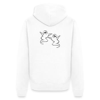 ghost - Unisex Premium Organic Zip Hoodie - white - Back - Thijin (182cm)