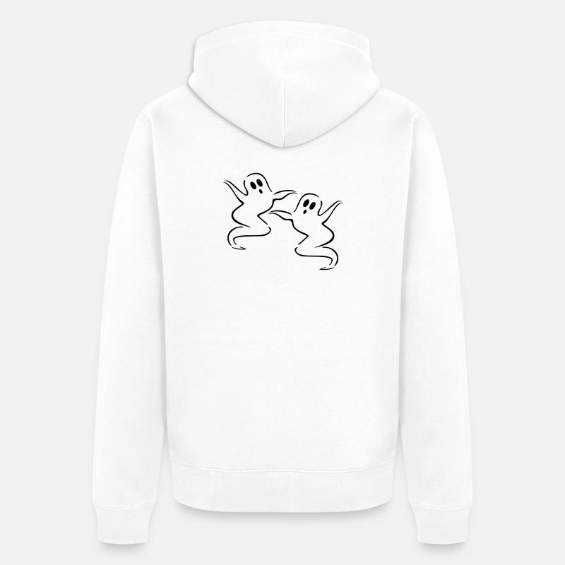 fantôme - Veste à capuche bio Premium Unisexe - blanc