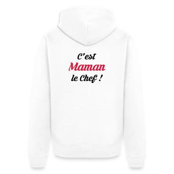 Maman - Fête des Mères - Bébé - Cuisine - Chef - Veste à capuche bio Premium Unisexe - blanc - Dos - Thijin (182cm)