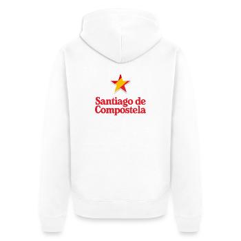 Sterne Spaniens - Santiago de Compostela - Unisex Premium Bio Zip Hoodie - Weiß - Hinten - Thijin (182cm)