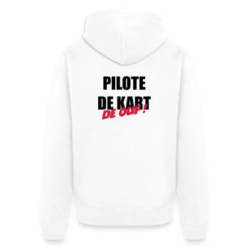 Go-Kart / Karting / Kart / Fahrer - Unisex Premium Bio Zip Hoodie - Weiß - Hinten - Thijin (182cm)