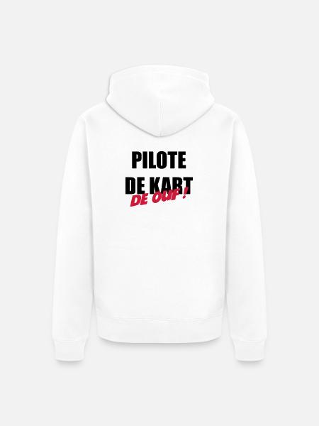 Go-Kart / Karting / Kart / Fahrer - Unisex Premium Bio Zip Hoodie - Weiß