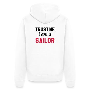 Sailor / Marine / Marin / Boat / Sea / Navy - Unisex Premium Organic Zip Hoodie - white - Back - Thijin (182cm)