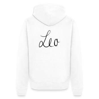 Leo - Unisex Premium Bio Zip Hoodie - Weiß - Hinten - Thijin (182cm)