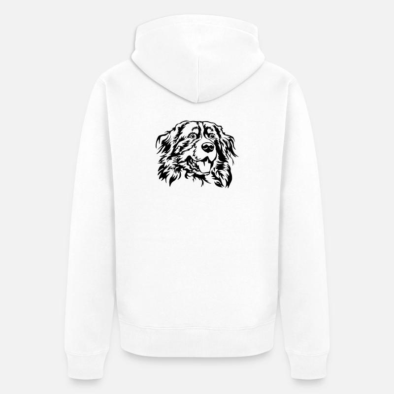 Tête de bouvier bernois - Veste à capuche bio Premium Unisexe - blanc