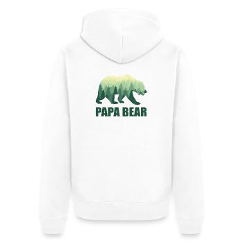 Papa Bear papa papa papy papa fête des pères papa - Veste à capuche bio Premium Unisexe - blanc - Dos - Thijin (182cm)