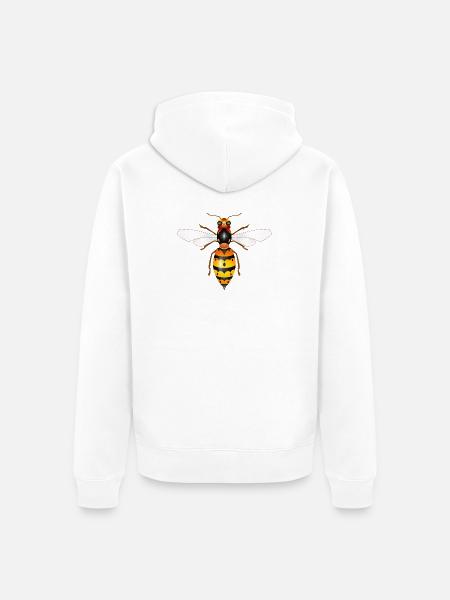 Dessin d’un frelon fascinant - Veste à capuche bio Premium Unisexe - blanc