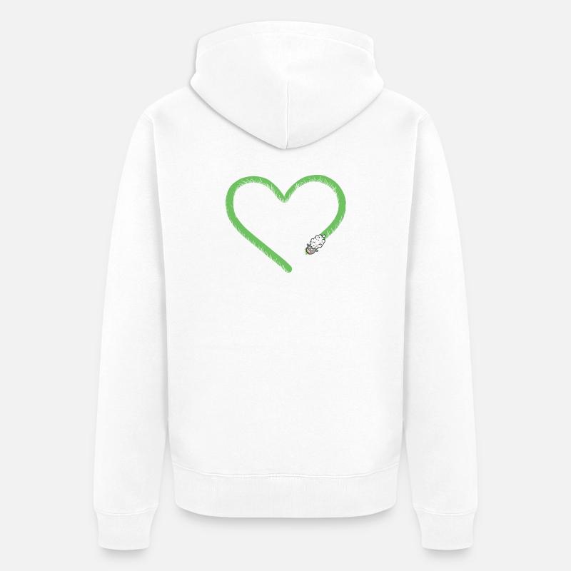Heart Sheep I Sheep Comic - Veste à capuche bio Premium Unisexe - blanc