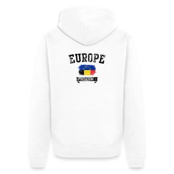 EU Brush Flag Romania Pride - Unisex Premium Organic Zip Hoodie - white - Back - Thijin (182cm)
