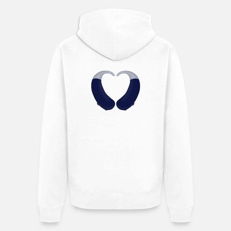 Aides cardiaques et auditives - Veste à capuche bio Premium Unisexe - blanc