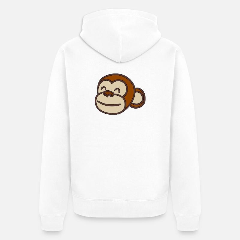 Tête de singe - Veste à capuche bio Premium Unisexe - blanc