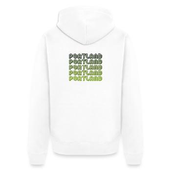 Portland Retro Gradient Pattern - Unisex Premium Organic Zip Hoodie - white - Back - Thijin (182cm)