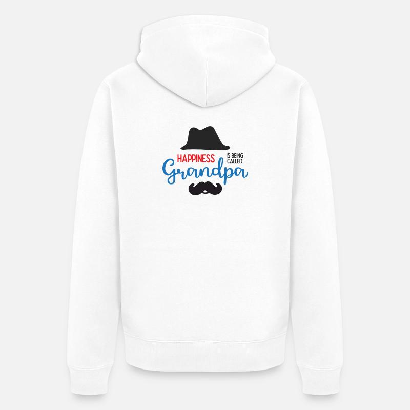 Happines wird Opa genannt - Unisex Premium Bio Zip Hoodie - Weiß