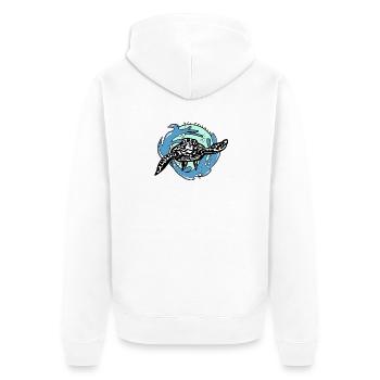 Schildkröte - Unisex Premium Bio Zip Hoodie - Weiß - Hinten - Thijin (182cm)