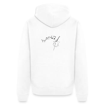 Cello with notes1 - Unisex Premium Organic Zip Hoodie - white - Back - Thijin (182cm)