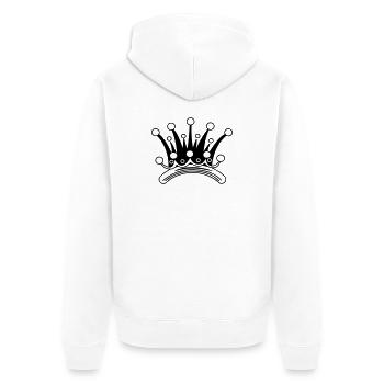 Crown party - Unisex Premium Organic Zip Hoodie - white - Back - Thijin (182cm)