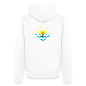 Sunset Sea Segelboot - Unisex Premium Bio Zip Hoodie - Weiß - Hinten - Thijin (182cm)