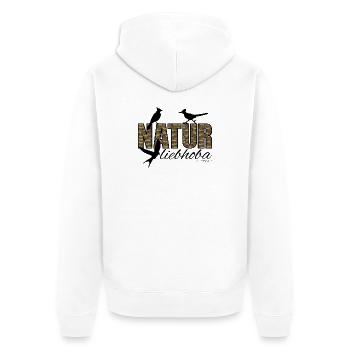 Naturliebhoba - Naturliebhaber - Natur, Dialekt - Unisex Premium Bio Zip Hoodie - Weiß - Hinten - Thijin (182cm)