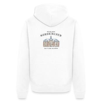 Schloss Nordkirchen, Münsterland - Unisex Premium Bio Zip Hoodie - Weiß - Hinten - Thijin (182cm)