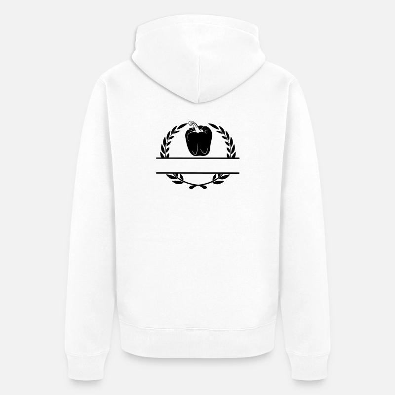 Couronne de laurier avec poivron - Veste à capuche bio Premium Unisexe - blanc
