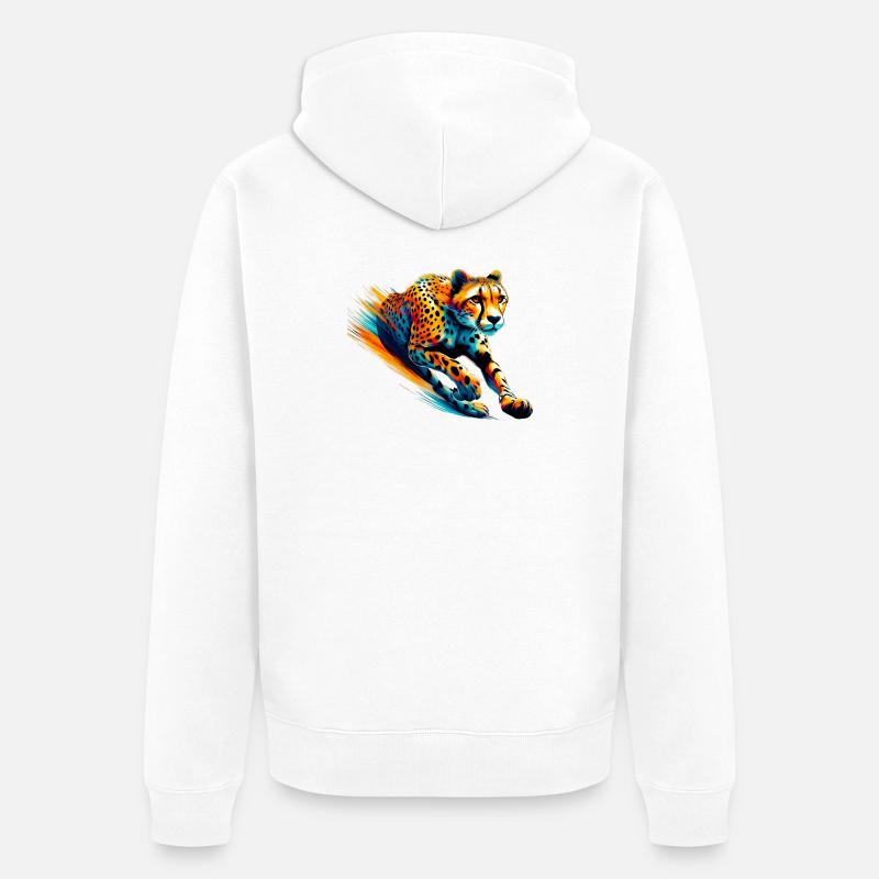 Guépard - Veste à capuche bio Premium Unisexe - blanc