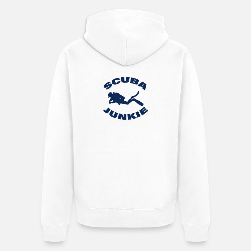 ACCRO À LA PLONGÉE SOUS-MARINE - Veste à capuche bio Premium Unisexe - blanc